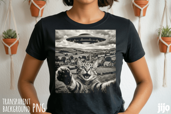 Cat Alien UFO Funny PNG: A Designer's Quirky Asset
