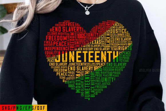 Celebrate with Heart: Juneteenth Freedom Heart PNG Designs