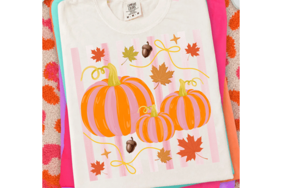 Coquette Fall Png & Striped Pumpkin Png: Autumn Design Assets