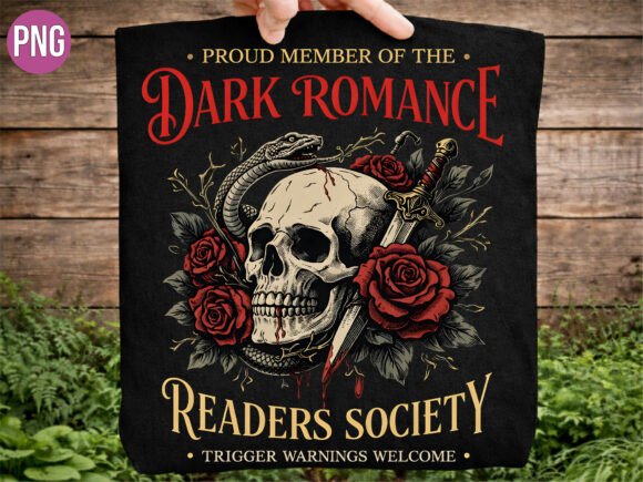 Dark Romance Readers Society Skull PNG: A Design Asset