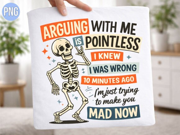 Funny Sarcastic Skeleton Arguing PNG for Creative Projects