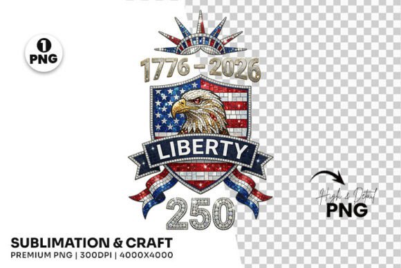 Liberty 250th Years Patriotic Eagle PNG: Design for a Milestone