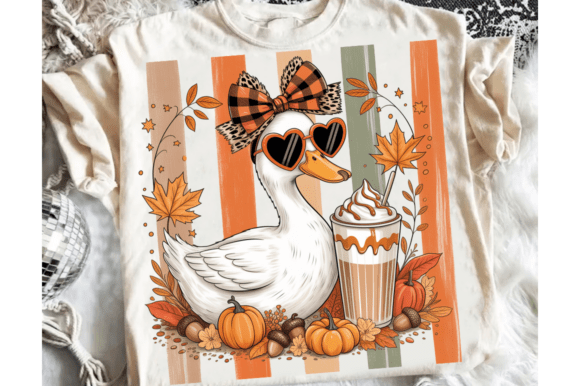 Preppy Fall Goose & Coquette Autumn PNG: Design Assets