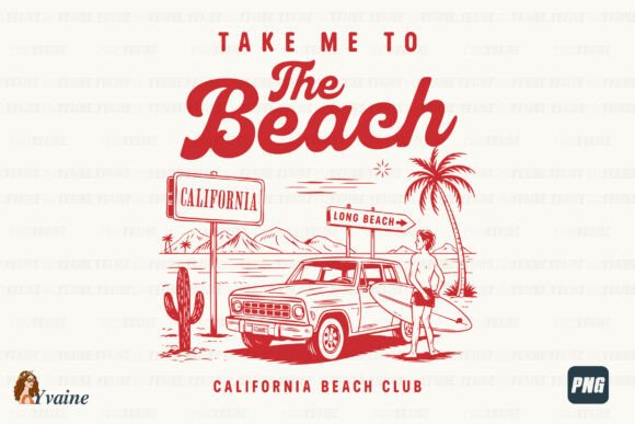 Summer California Beach Surf Club PNG Design