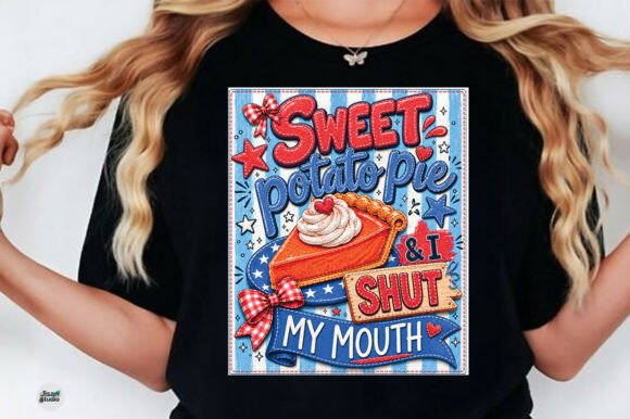 Sweet Potato Pie USA Patriotic PNG for Creative Projects