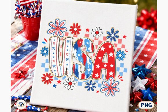 USA Floral Patriotic PNG: A Design Asset for Modern Americana